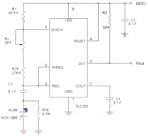 Capacitance to frequency conversion circuit